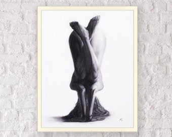 Nude Woman Yoga Art - Etsy