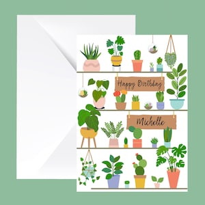 carte d'anniversaire végétale | pour amoureux des plantes | carte personnalisée | de jardinage | Carte de joyeux anniversaire | Carte d'anniversaire d'un ami | Carte de jardinier