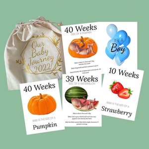 Cartes des étapes importantes de la grossesse | Faire-part de grossesse | Future maman | Nouveau cadeau pour bébé | Révélation de genre personnalisée | Cadeau baby shower