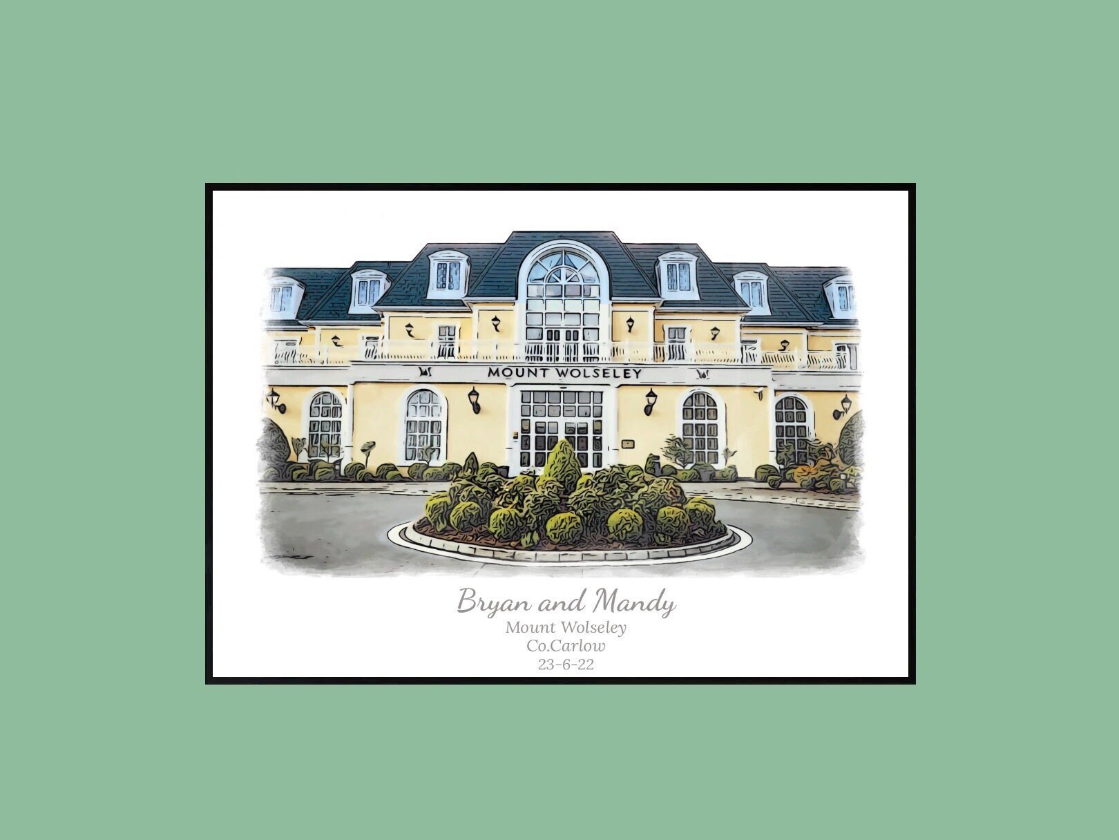 Custom Wedding Venue Church Illustration Print First Paper - Etsy