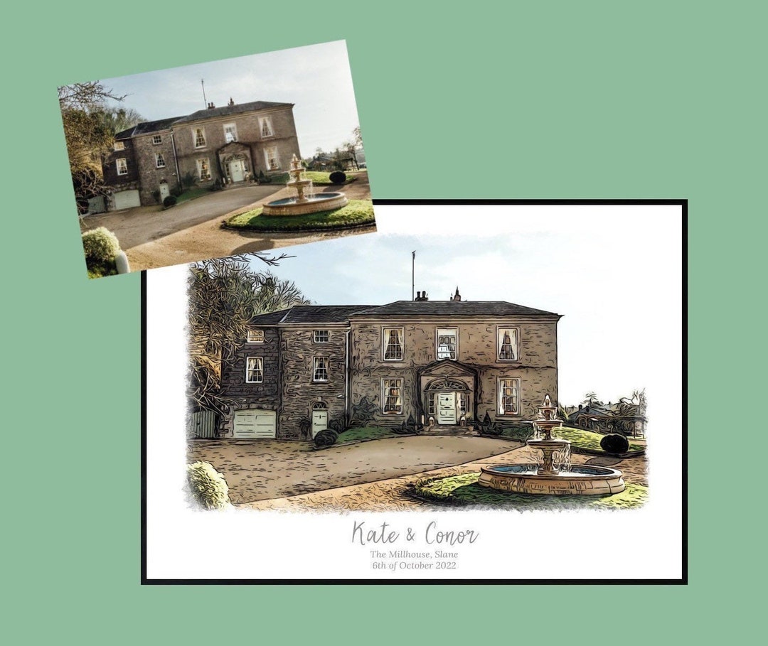 Custom Wedding Venue Church Illustration Print | First Paper ...