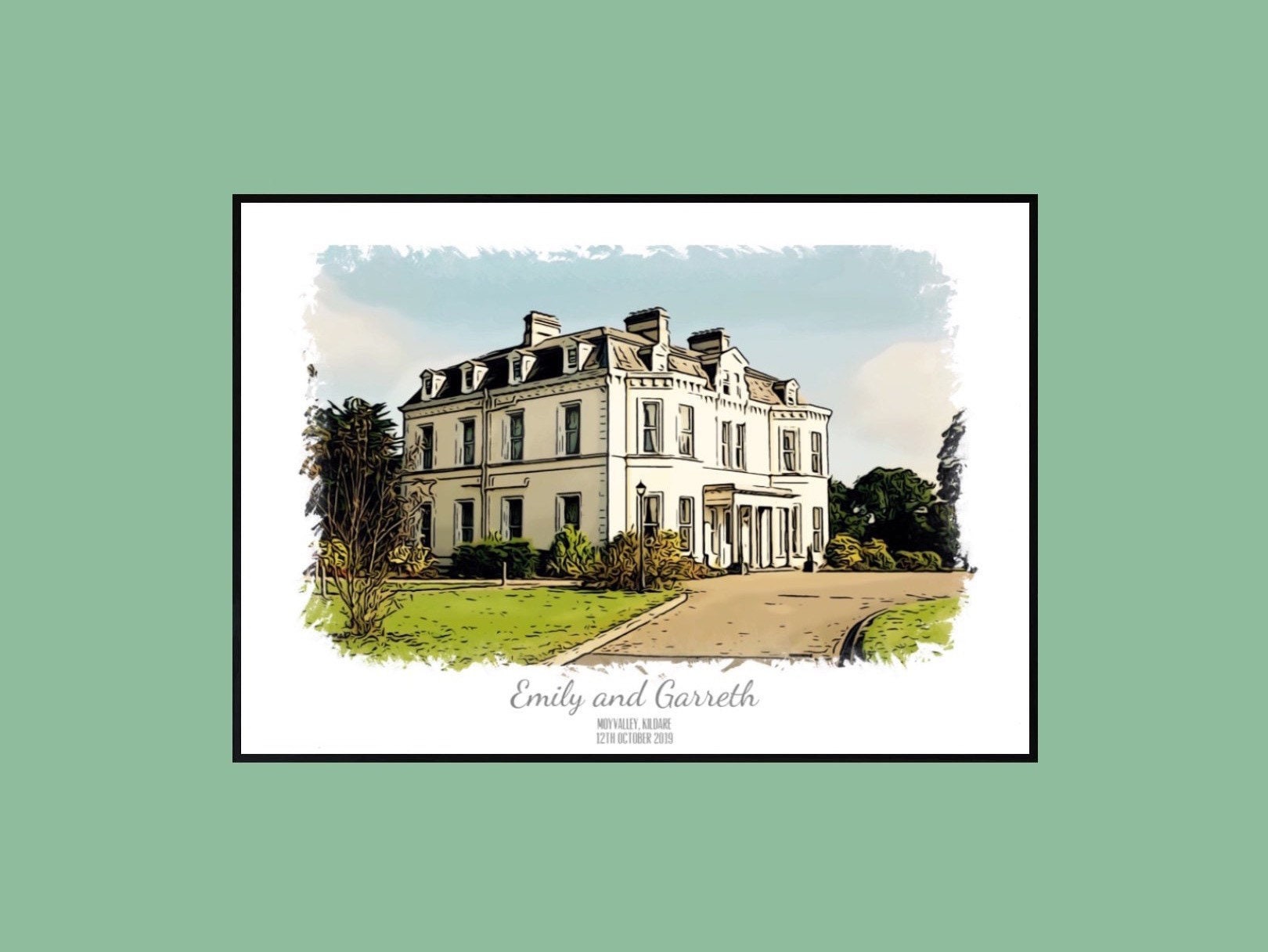 Custom Wedding Venue Church Illustration Print First Paper - Etsy