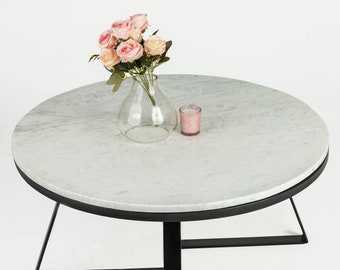 Marble Table | Marble Coffee Table | Marble Coffee Table with Iron Base | Center Table