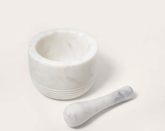 Marble Mortar and Pestle Herb Grinder Spices Mixer