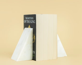 Vial White Marble Bookends | Modern Living Room Furniture