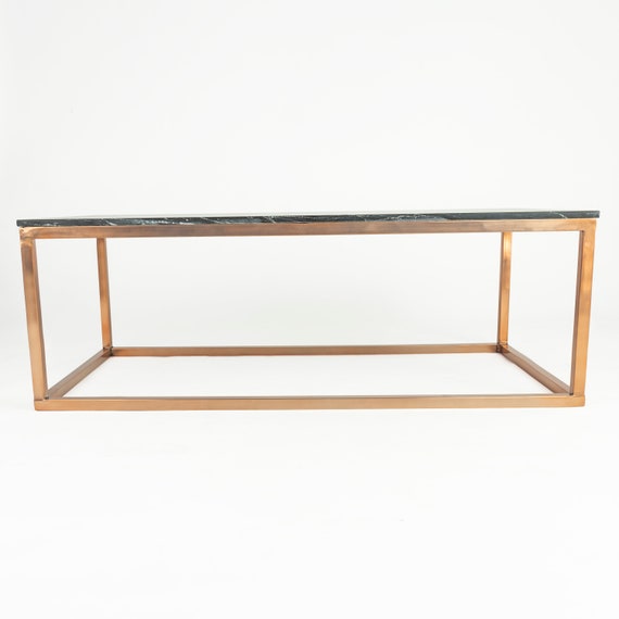Black and Rose Gold Marble Table Natural Marble Coffee Table
