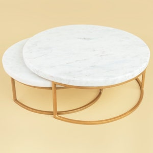 Noir Marble Nesting Servers Cake Stand in Natural Marble Modern Living Room Furniture Marble Cake Stand image 2