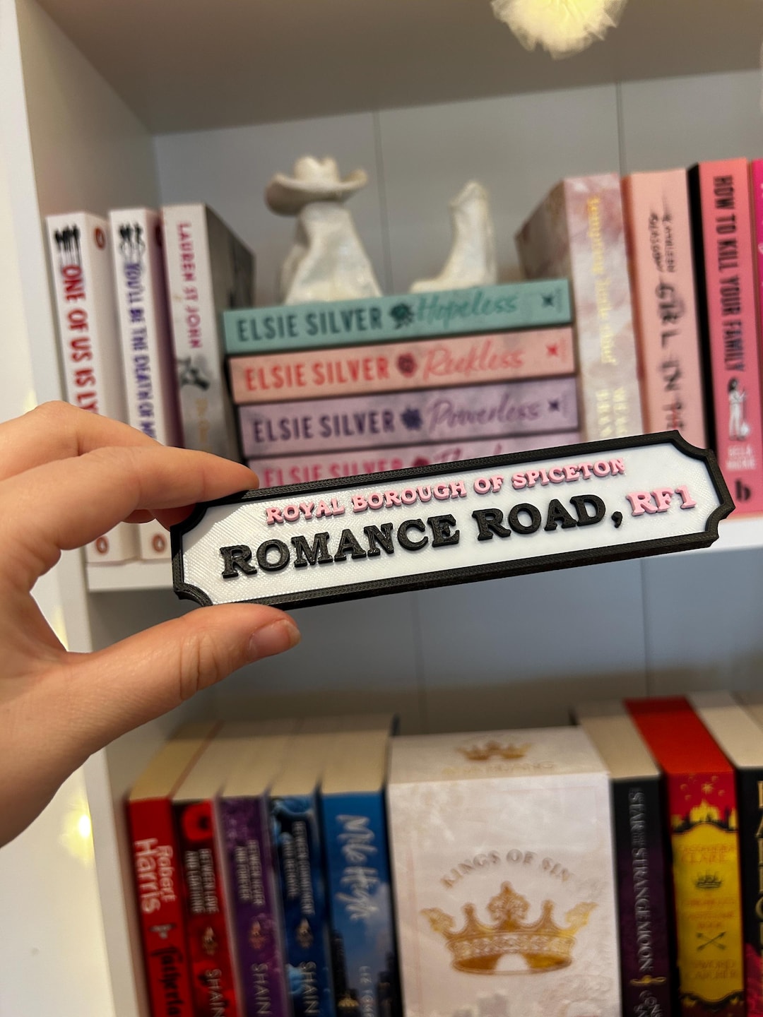 Romance Library Sign Romance Road - Bookshelf Sign Library Sign Bookish Home Decor Reader ...