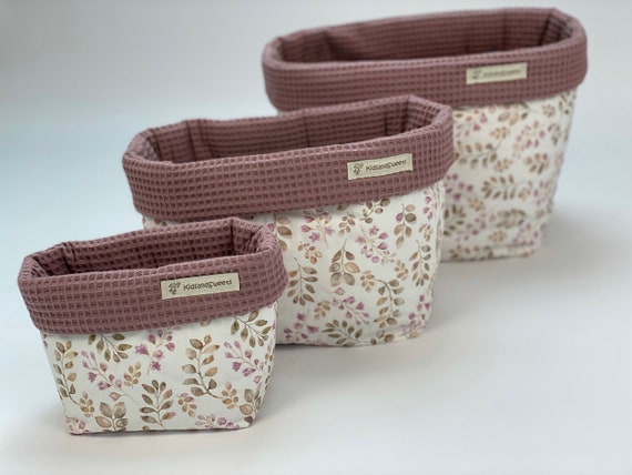 Utensilo Waffelpique Antique Rose / Berry, 100% Baumwolle, Handmade