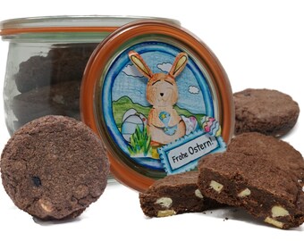 Double-Chocolat-Cookies im Glas "Der kleine Osterhase"