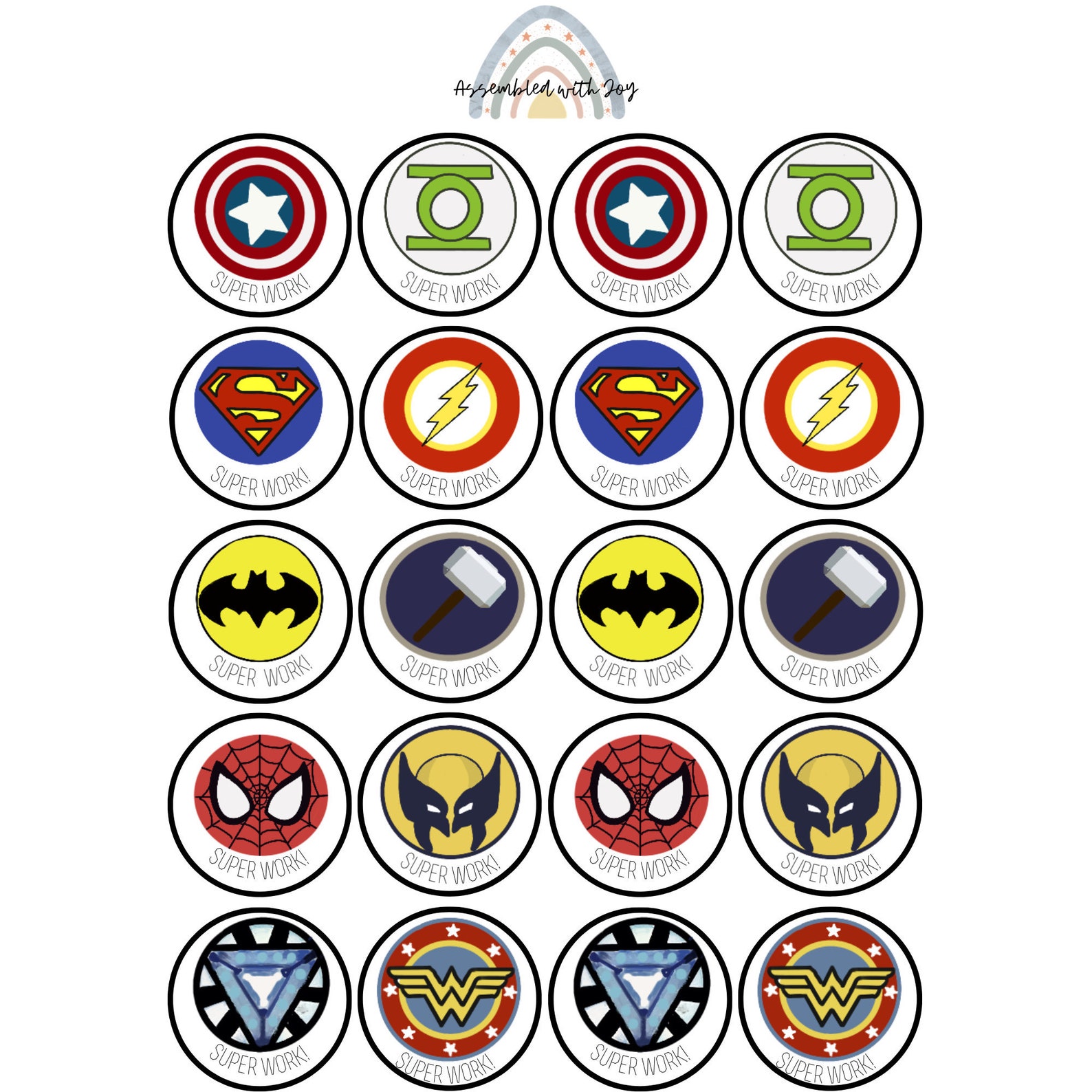 Super hero reward sticker sheet teachers teaching | Etsy