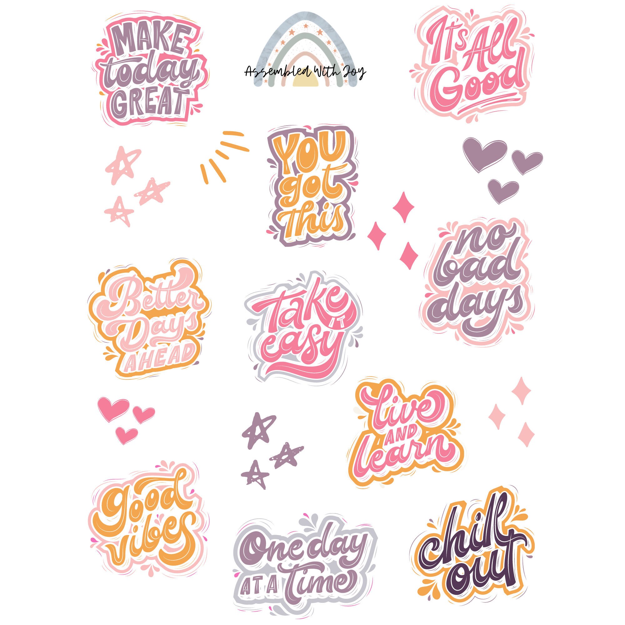 Positivity sticker sheet Motivational stickers Positive | Etsy