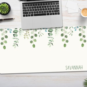 Green Vines Desk Mat, Personalized Desk Mat, Boho Desk Mat, Eucalyptus Desk Mat, Floral Desk Protector, Cute Desk Pad, Desk Accessories