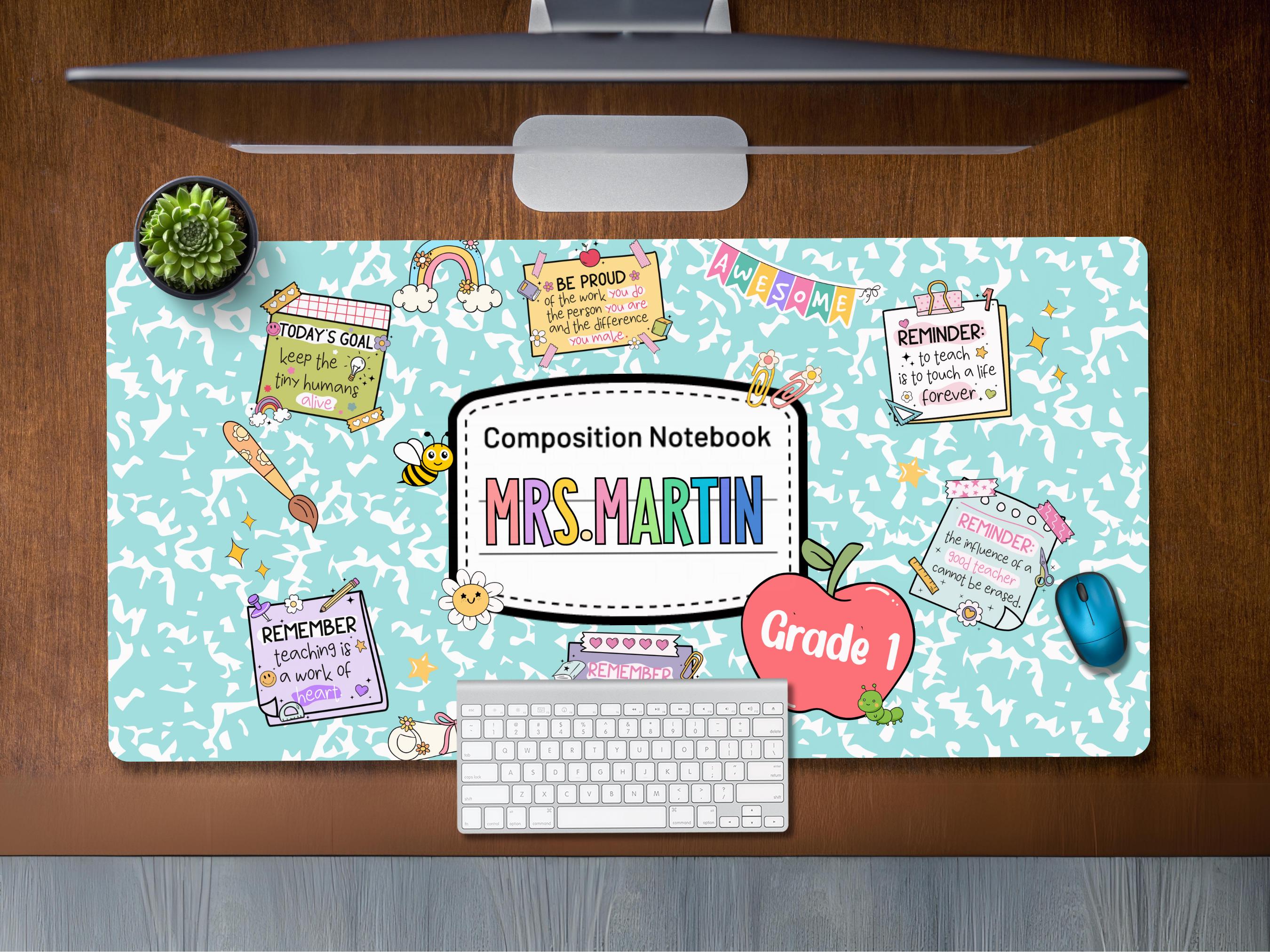 Personalized Composition Notebook Desk Mat: Teacher Appreciation Gift ...