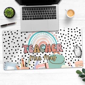 Personalized Teachers Desk Mat - Custom Extended Mousepad for Aesthetic Workspace Decor