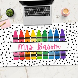 Personalized Teachers Desk Mat - Custom Extended Mousepad for Aesthetic Workspace Decor - Cute Appeciation Gift