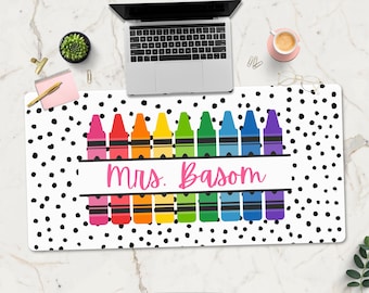 Personalized Teacher Desk Mat: Custom Workspace Decor, Appreciation Gift, Classroom Table Mat