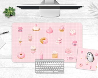 Pink Kawaii Desk Mat, Custom Desk Pad, Extended Mouse Pad, Desk Pad Cute, Japanese Desk Mat, Aesthetic Desk Decor