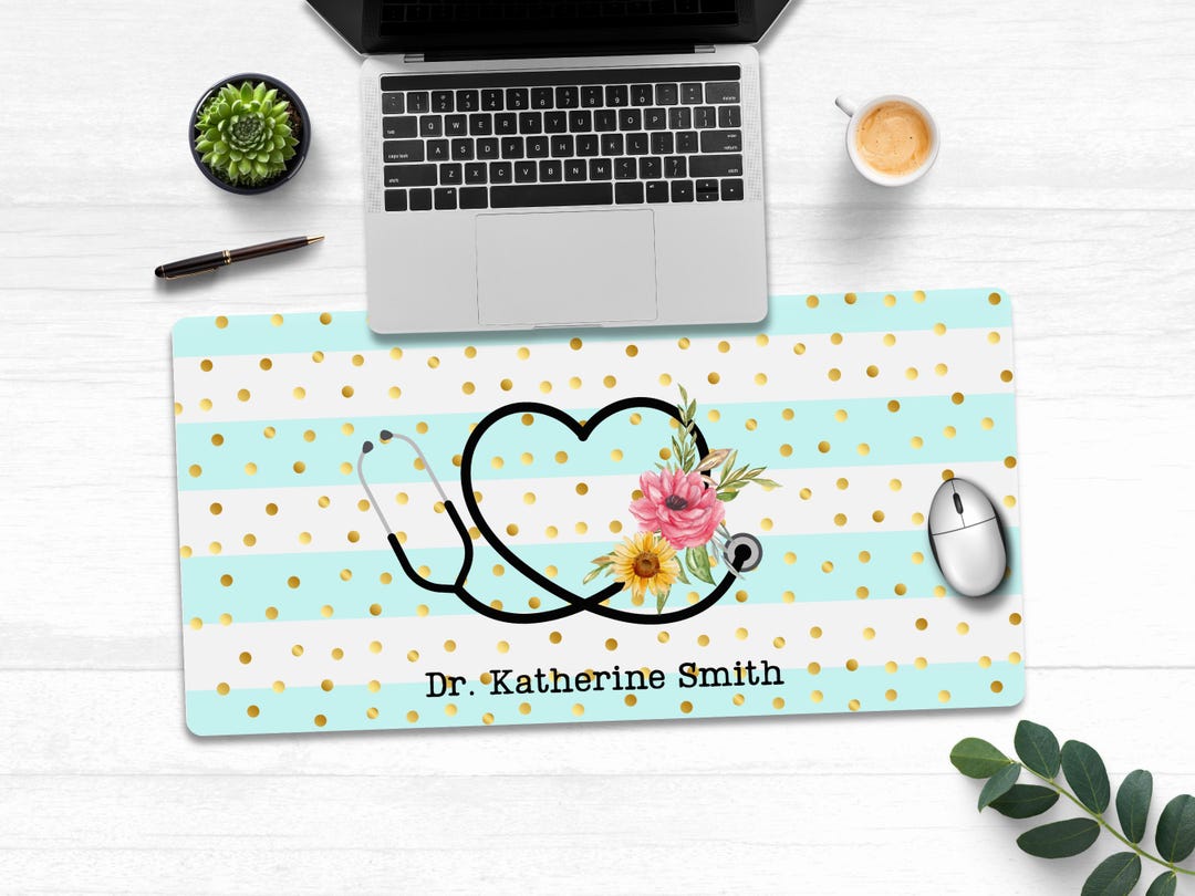 Custom Nurse Desk Mat, Doctor Mousepad, Medical Graduate Gifts, RN Desk ...