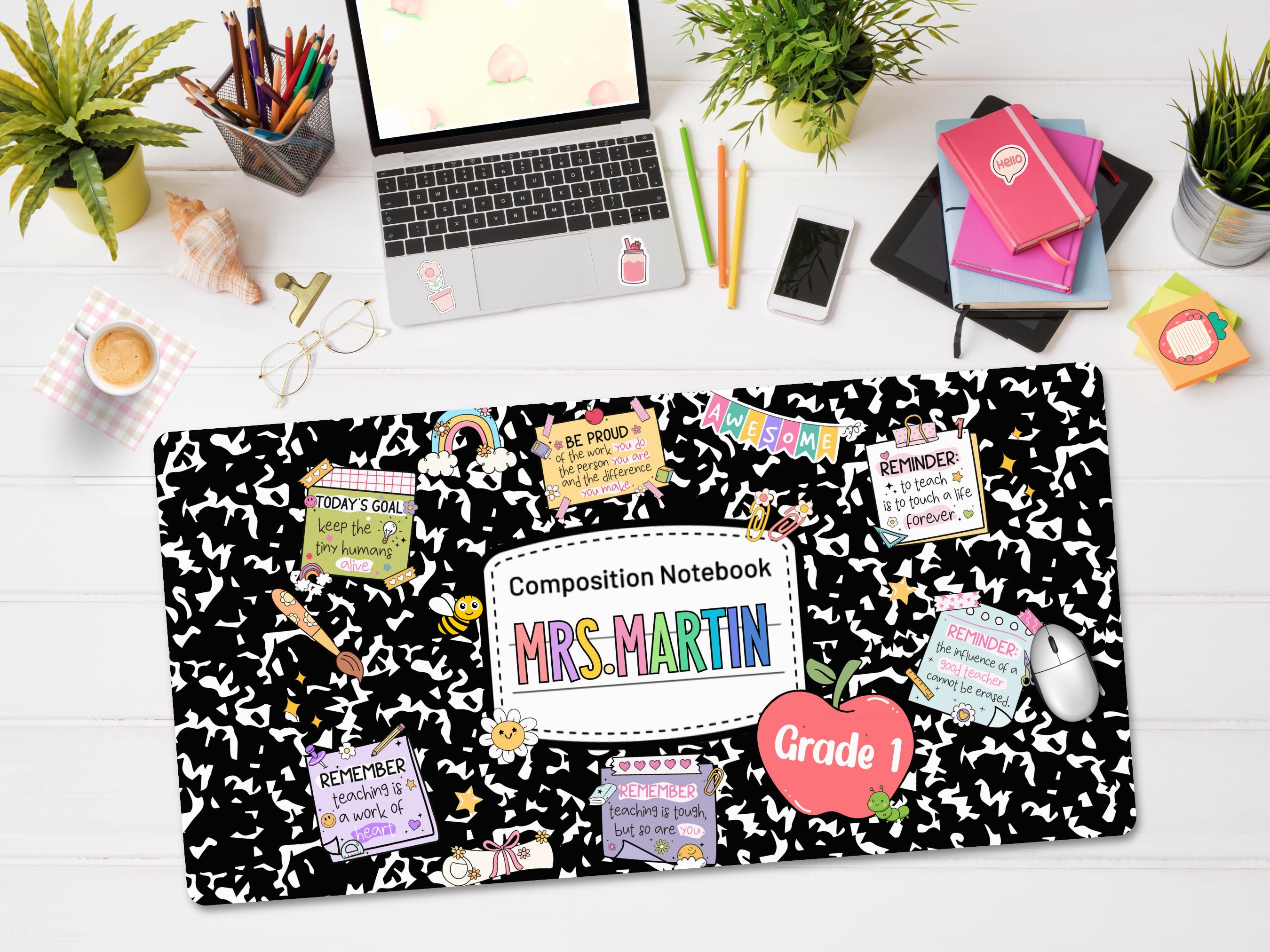Personalized Composition Notebook Desk Mat: Teacher Appreciation Gift ...