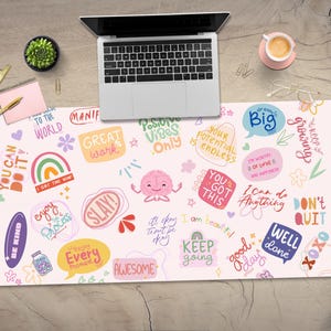 Positive Affirmations Desk Mat: Motivational Office Decor, Personalized ...