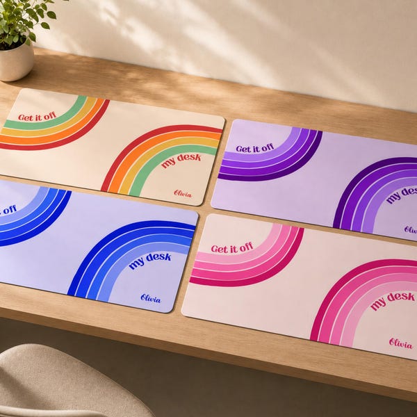 Get It Off My Desk Mouse Pad, Cute Desktop Blotter, Aesthetic Home Office Decor, Custom Co-worker Gifts