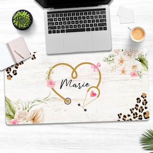 Custom Nurse Desk Pad - Personalized Doctor Gift - Stylish Desk Decor