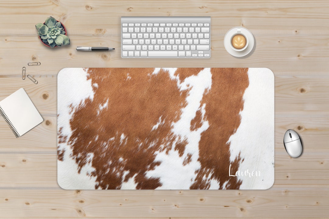 Cow Print Desk Mat Custom Desk Pad Animal Pattern Mouse Pad Etsy