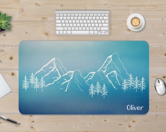 Abstract Mountains Desk mat, Nature desk mat, Personalized desk pad, Scenery Desk Pad, Keyboard Mouse Mat, Desk accessories, Cute Desk Pad