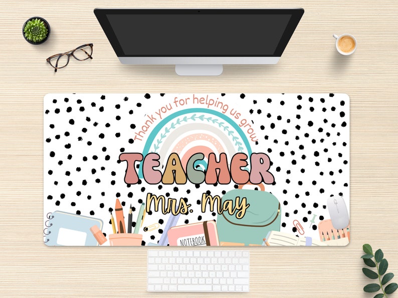Teachers Desk Mat - Add a Stylish Pop to Your Workspace with this Cute Mousepad Design!