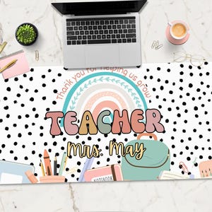 Personalized Teachers Desk Mat - Custom Extended Mousepad for Aesthetic Workspace Decor