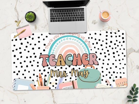 Personalized Teacher Desk Mat – Aesthetic Workspace Decor