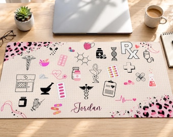 Personalized Pharmacist Desk Mat: Pharmacy Tech Mousepad, Medical Appreciation Gift