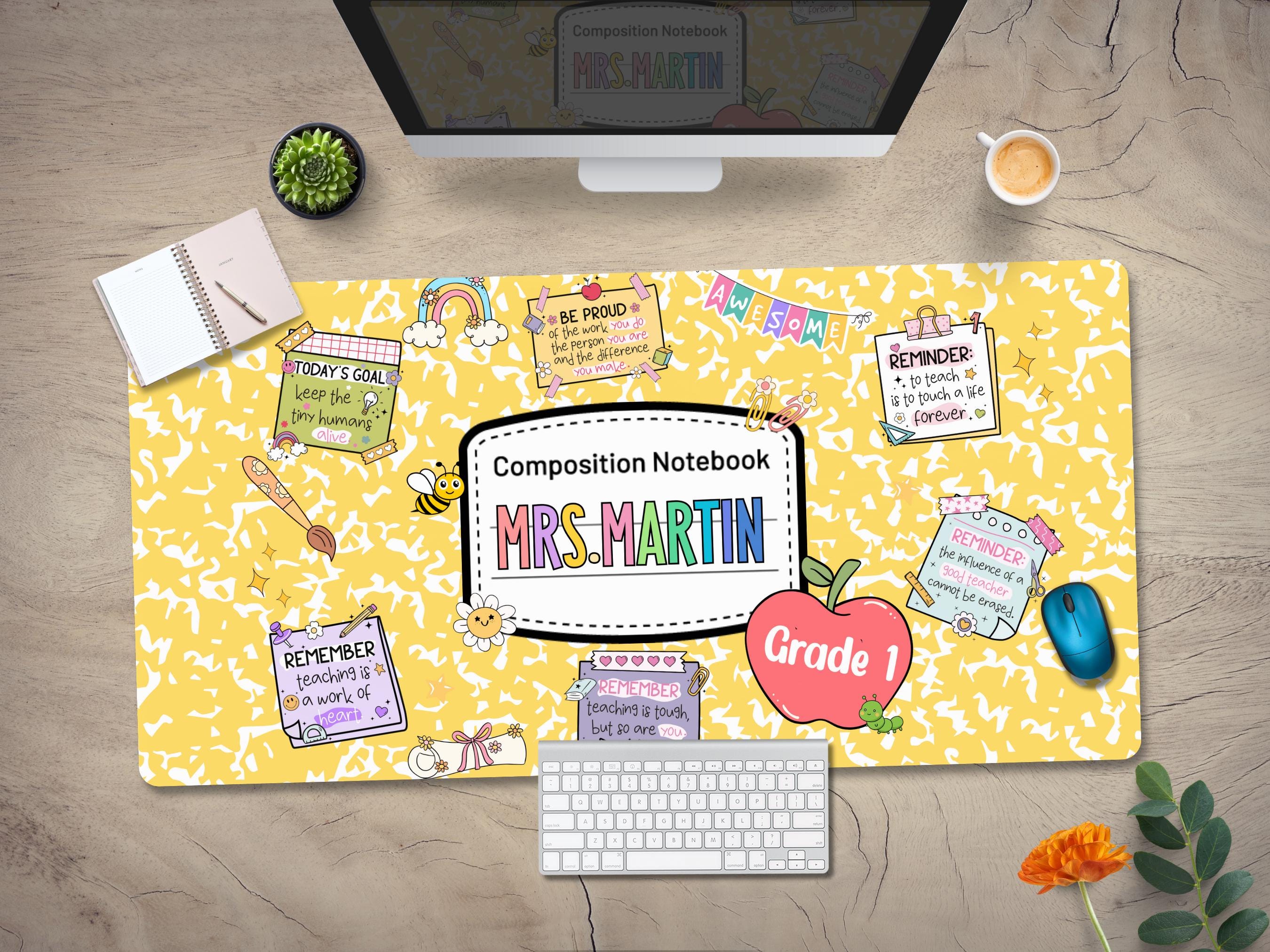 Personalized Composition Notebook Desk Mat: Teacher Appreciation Gift ...