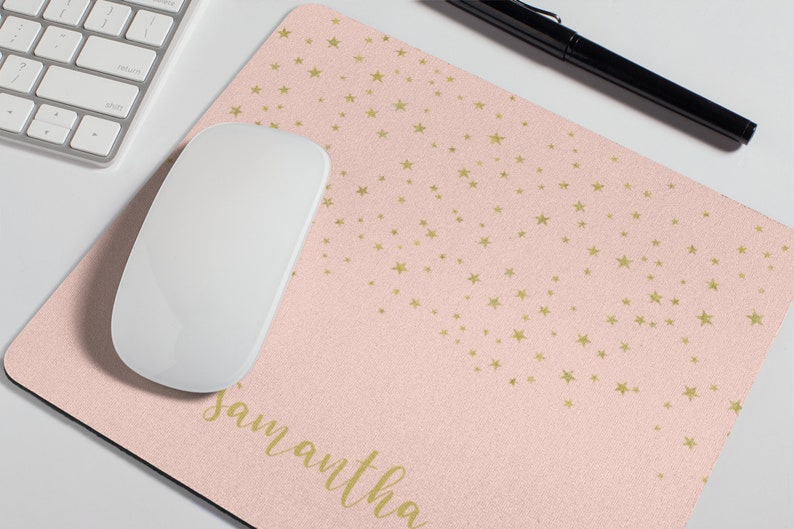 Gold Glitter Stars Desk Mat Custom Desk Pad Desk Mat With Etsy