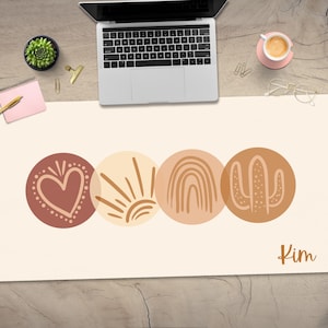 Cute Minimalistic Desk mat, Boho Chic Desk Pad, Custom Desk Pad, Scandinavian desk mat, Desk Pad extra Large, Office décor, Desk topper