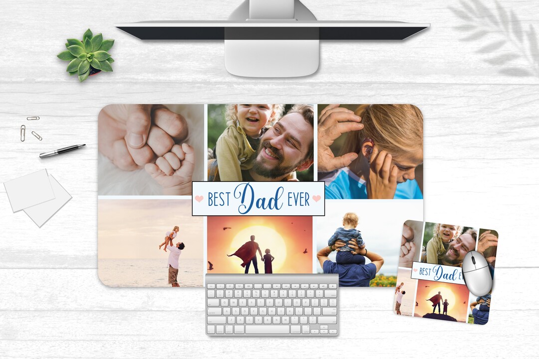 Best Dad Desk Mat, Photo Custom Desk Pad, Fathers Day Gift, Photo
