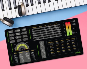 Mixing Mastering Cheat Sheet Mousepad, Music Desk Mat, Custom Studio Gifts