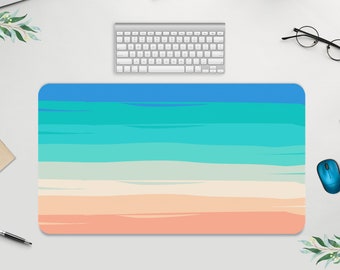 Beach Waves Desk Mat, Personalized Desk Pad, Colorful Desk Mouse Pad, Cute Desk Pad, Xxl Mouse Pad, Desk Protector, Home Office Decor