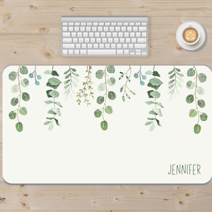 Green Vines Desk Mat, Personalized Desk Mat, Boho Desk Mat, Eucalyptus Desk Mat, Floral Desk Protector, Cute Desk Pad, Desk Accessories