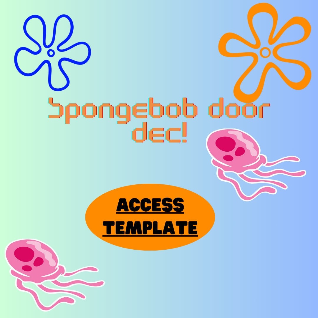 Spongebob Jellyfish Door Dec / Door Dec / Cartoon / Jellyfish Etsy