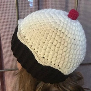 Crochet PATTERN - Cupcake Beanie (Kids Size) Instant PDF Download
