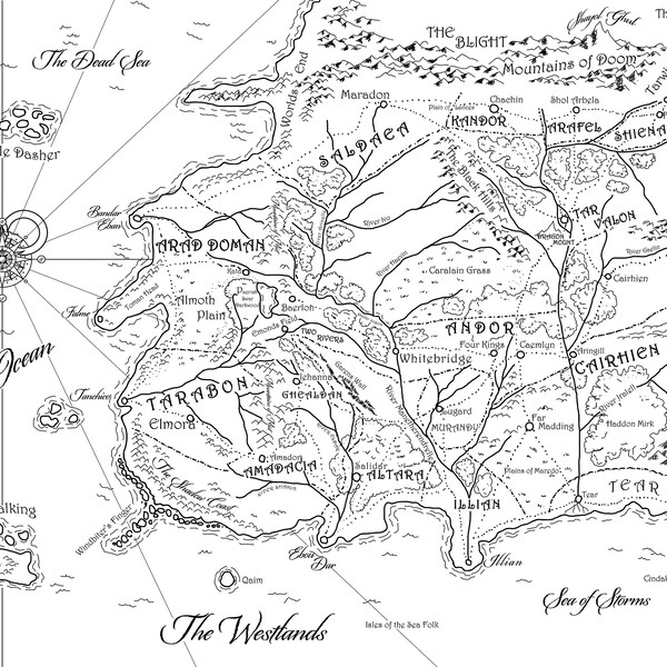 Wheel of Time Map Poster Etsy
