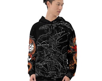 Wheel Of Time Map The Golden Red Dragons Unisex Hoodie