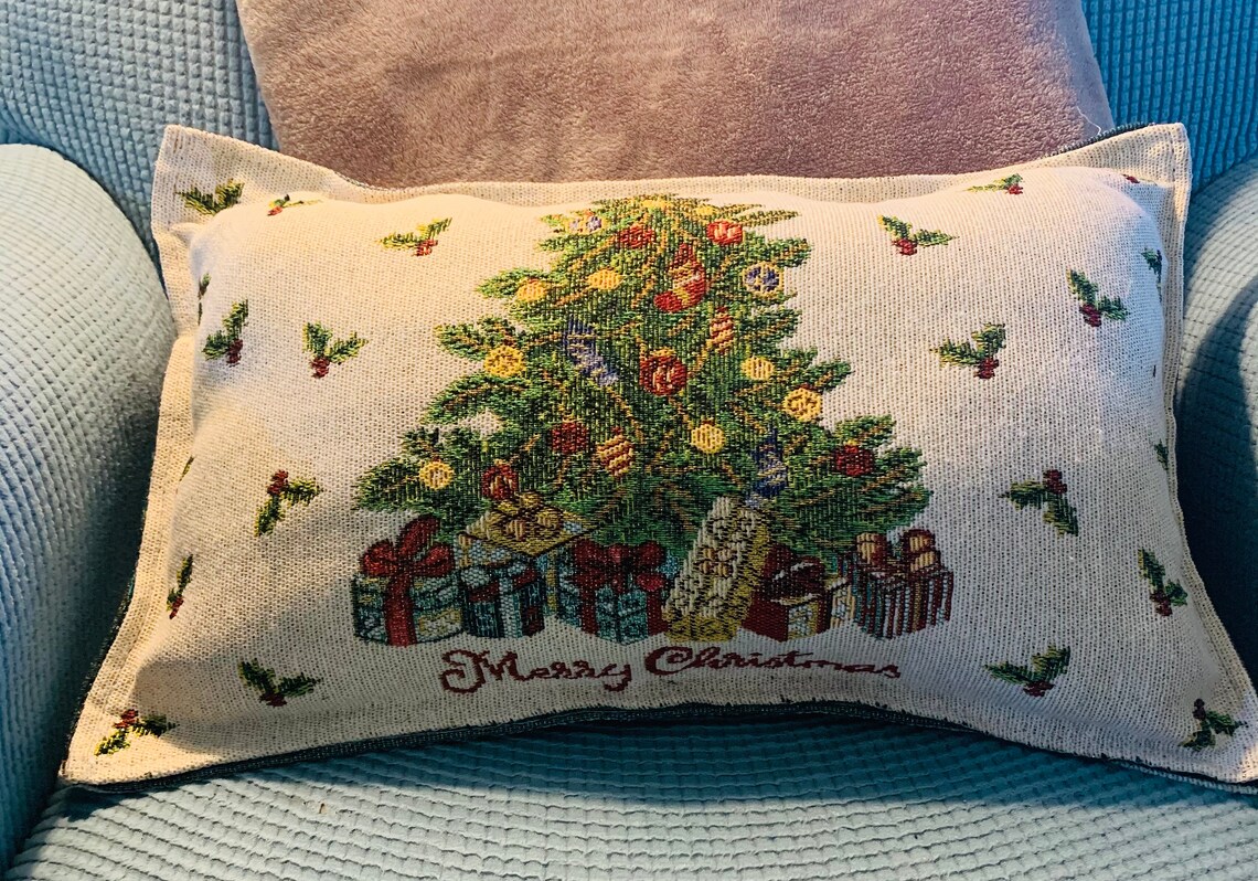 Christmas Tapestry Pillow Christmas Tree - Etsy