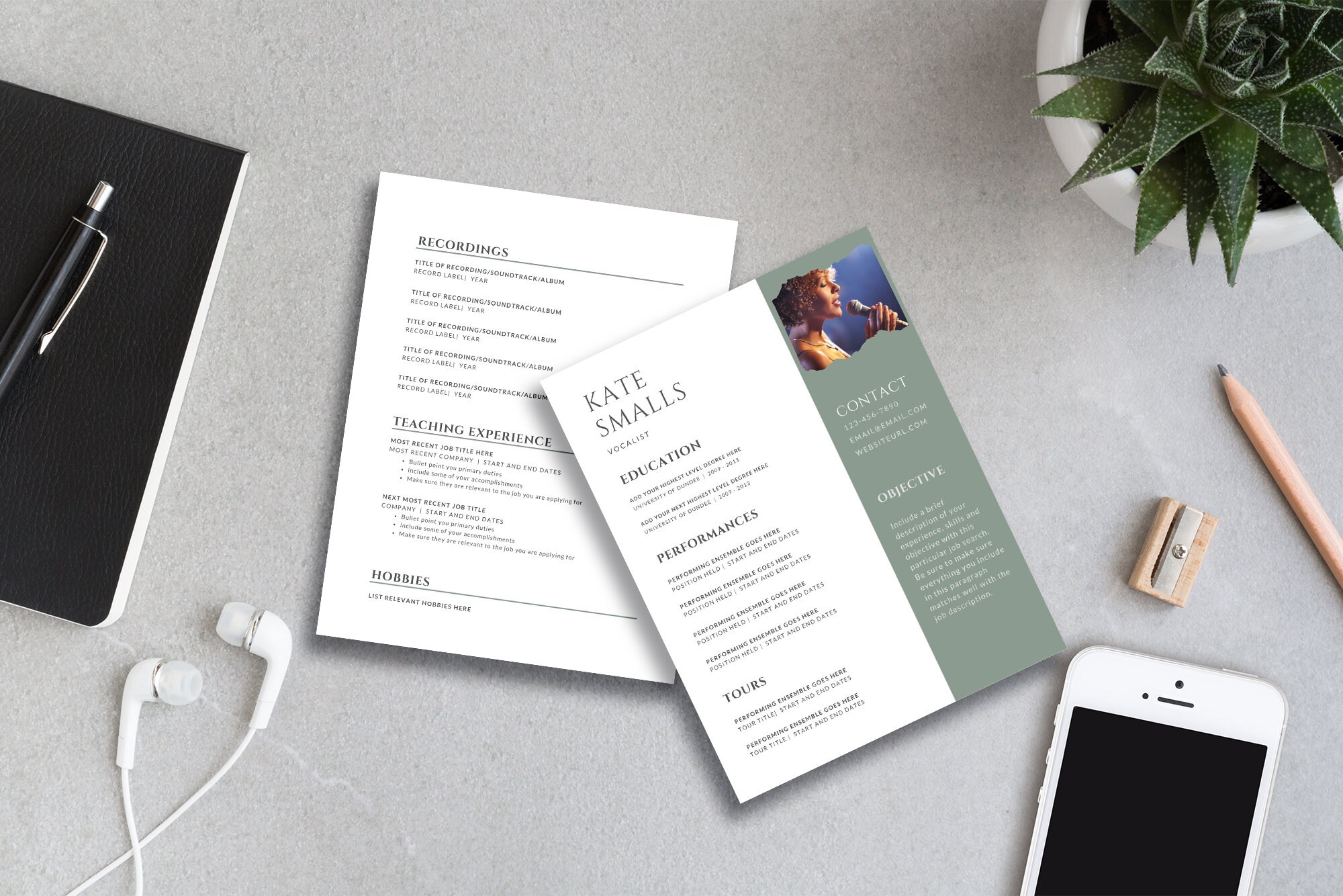 JAZZ Resume Template Canva Template Musician's Resume Etsy