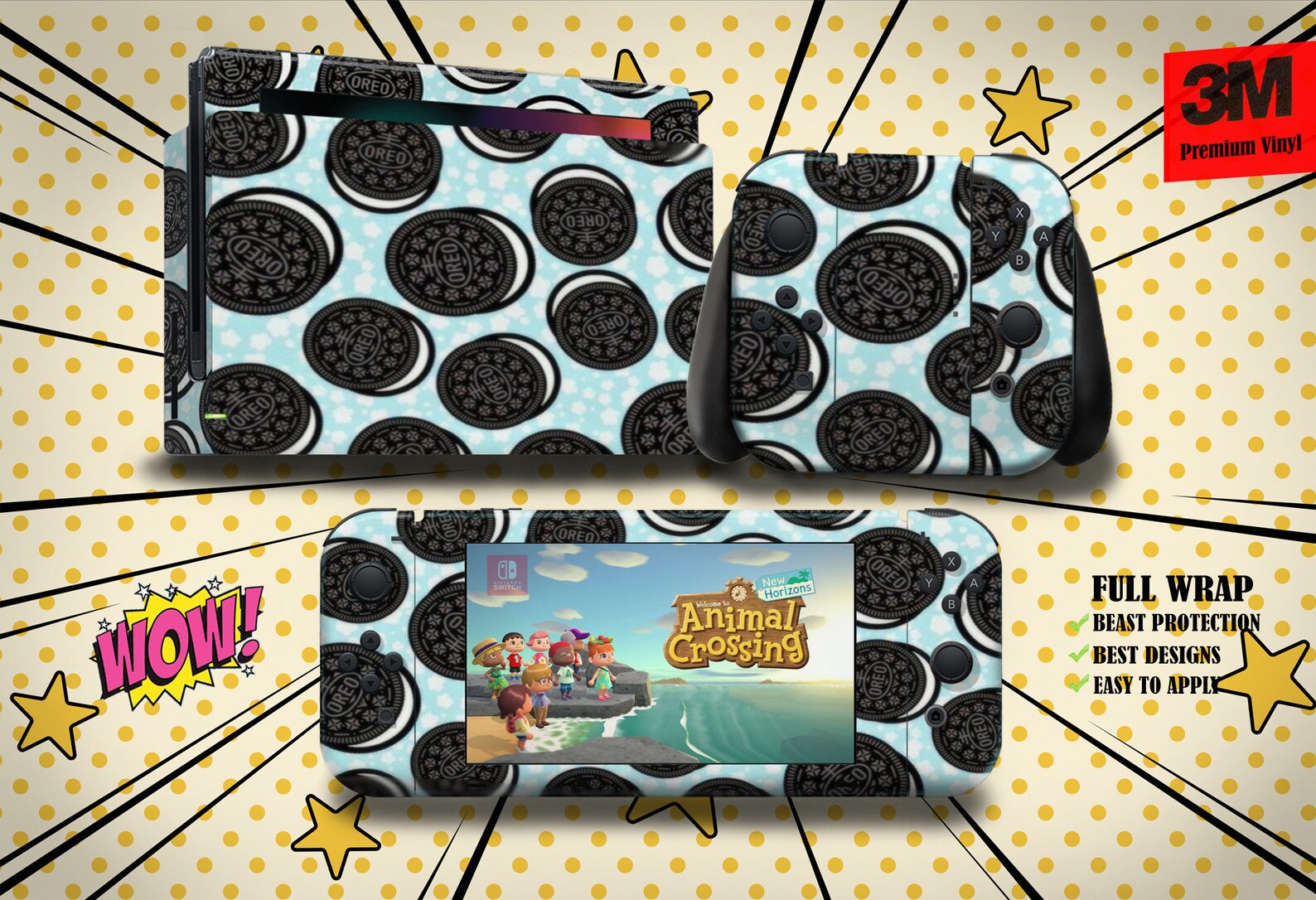 Oreo cookies for Nintendo Switch Tasty art creative decal Etsy