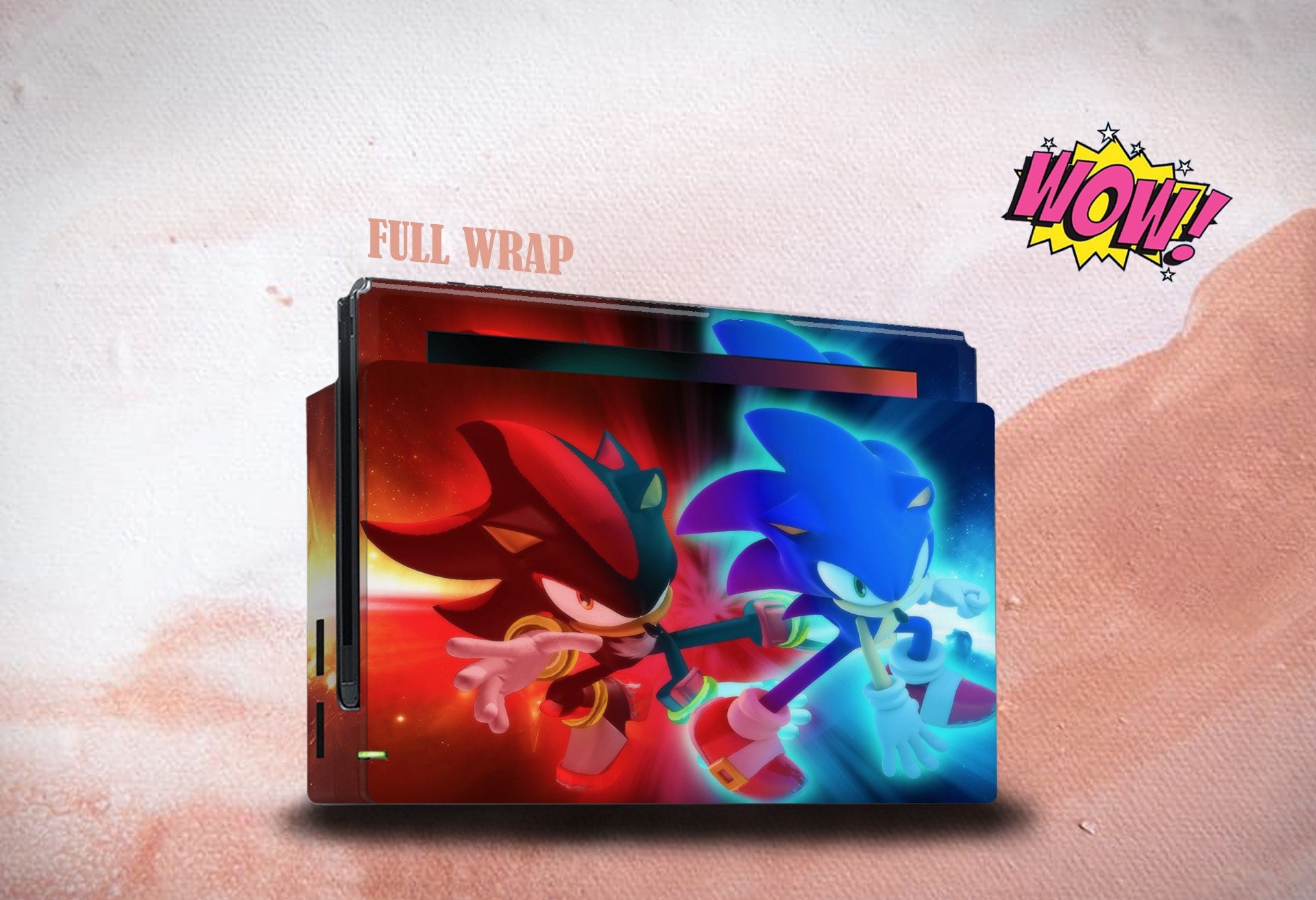 Sonic Red and Blue Hedgehog Decal for Nintendo OLED Switch Etsy