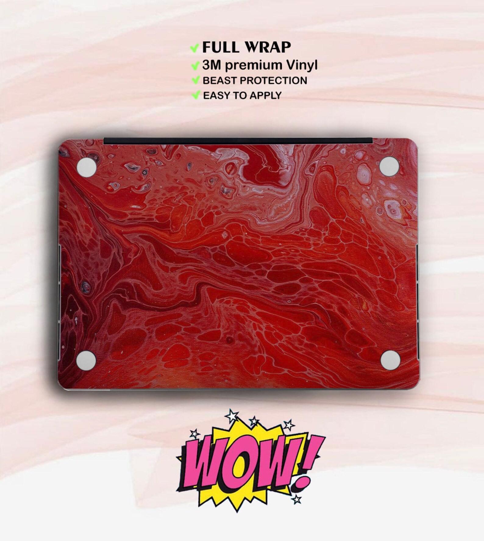 Neon Oil Paint Red Stains Colorful Fluid Creative Decal for Etsy