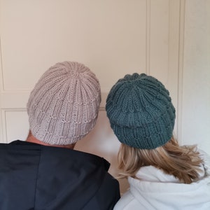 Hat for men and women, hand knitted, in alpaca and wool. Handmade hat for him and her image 6